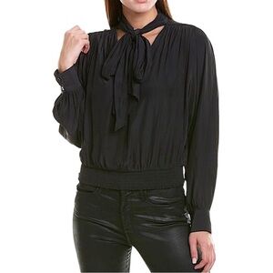 Ramy Brook Black Tie-Neck Blouse